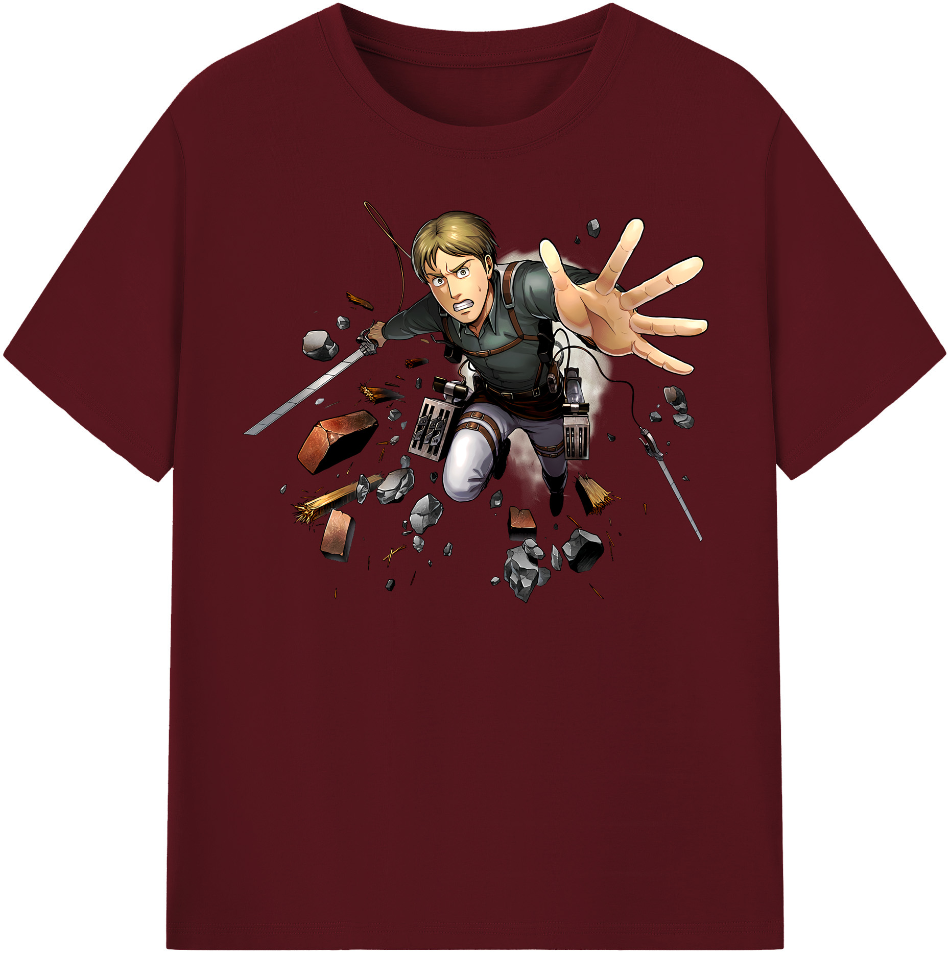 （画像用） 進撃の巨人 Attack on Titan 綿100％半袖Tシャツ（フロントプリント）